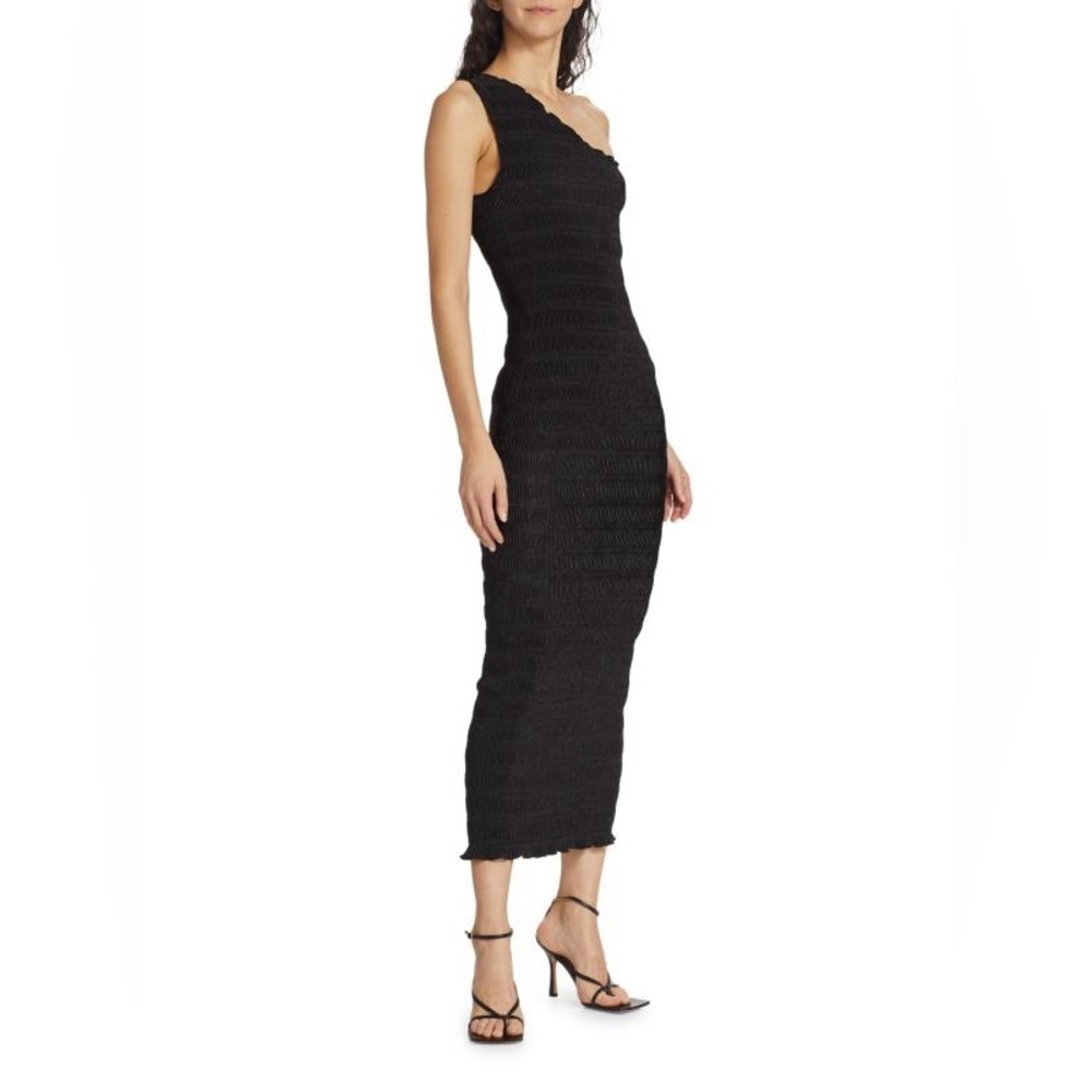 L’Idee Gigi Satin One Shoulder Midi Dress